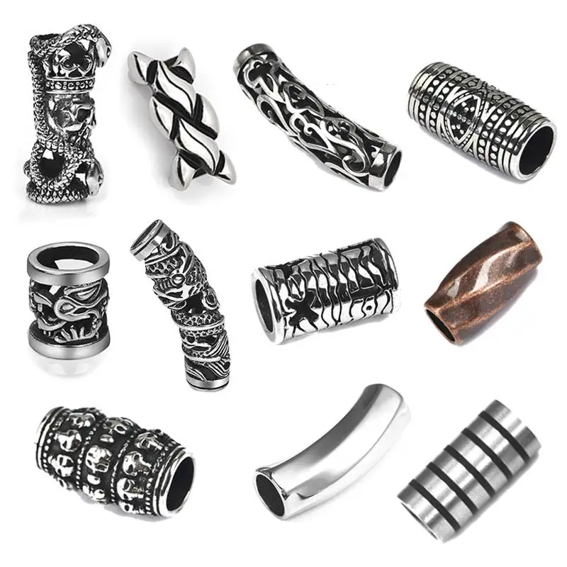 Кожаный шнур для браслета 8 мм из нержавеющей стали|Бусины| |