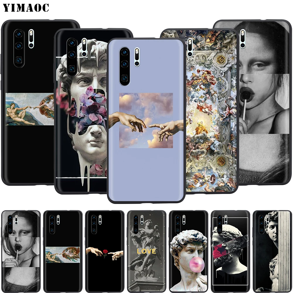 Художественная статуя микеланжело YIMAOC эстетический силиконовый чехол для Huawei Mate
