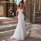 Сексуальные кружевные свадебные платья с открытыми плечами платья-русалки с бисером для невесты с блестками корсет Свадебные халаты со шнуровкой халат для невесты