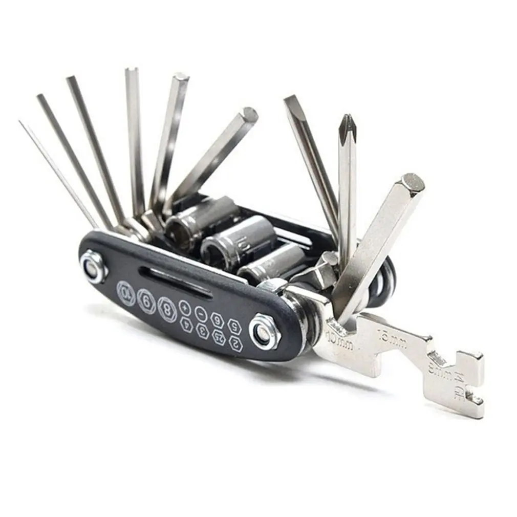 

Новинка 2021, 15 в 1, портативный многофункциональный набор инструментов для велоспорта, шестигранный ключ и отвертка, многофункциональные инс...