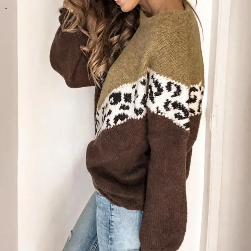 Модный лоскутный женский свитер Осень-зима свободные Джемперы женские