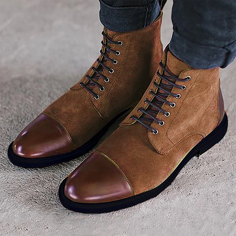 Мужские кожаные официальные ботинки mrпещера на плоской подошве 2020 ботильоны
