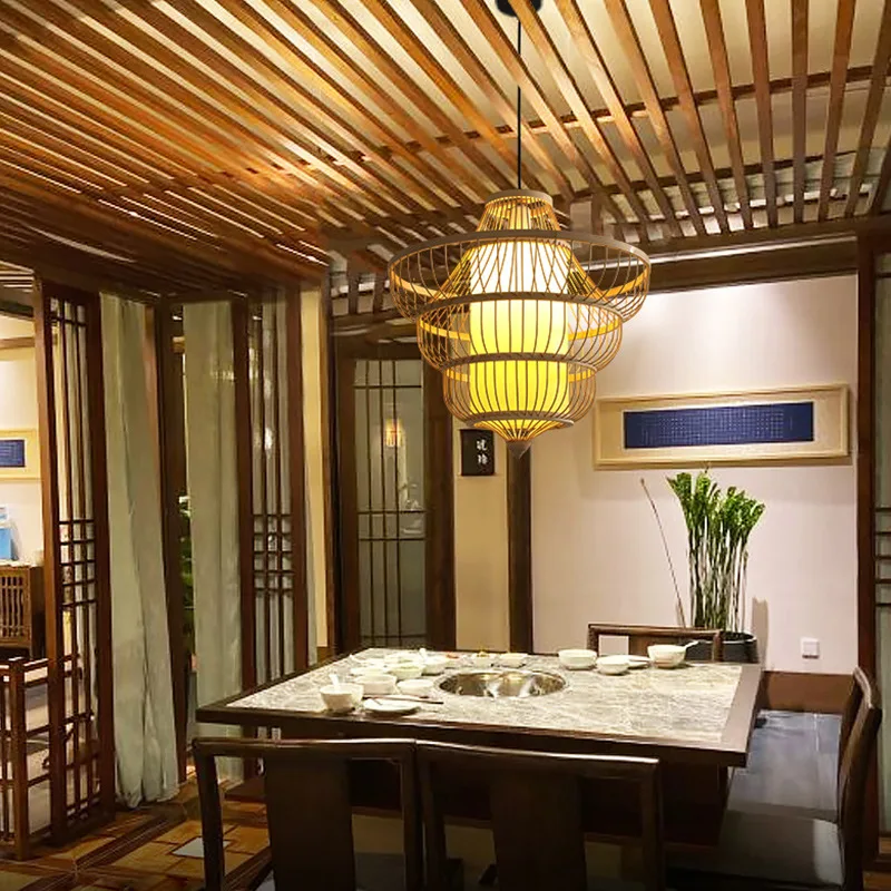 Японские традиционные простые светильники подвесные для столовой спальни отеля