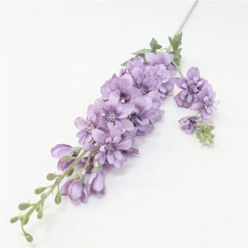 Сливовый 87 см фиолетовый delphinium DIY букет орхидей Шелковый гиацинт Континентальный Искусственные цветы Свадебные, домашние, вечерние, рождественские украшения - Цвет: Сливовый