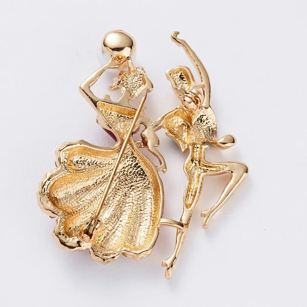 Мода Rhinestone танцы мальчик и девочка чертежное масло фигурка персонажа брошка заколка для женщин Девушка эмаль платье маленькое платье аксессуары
