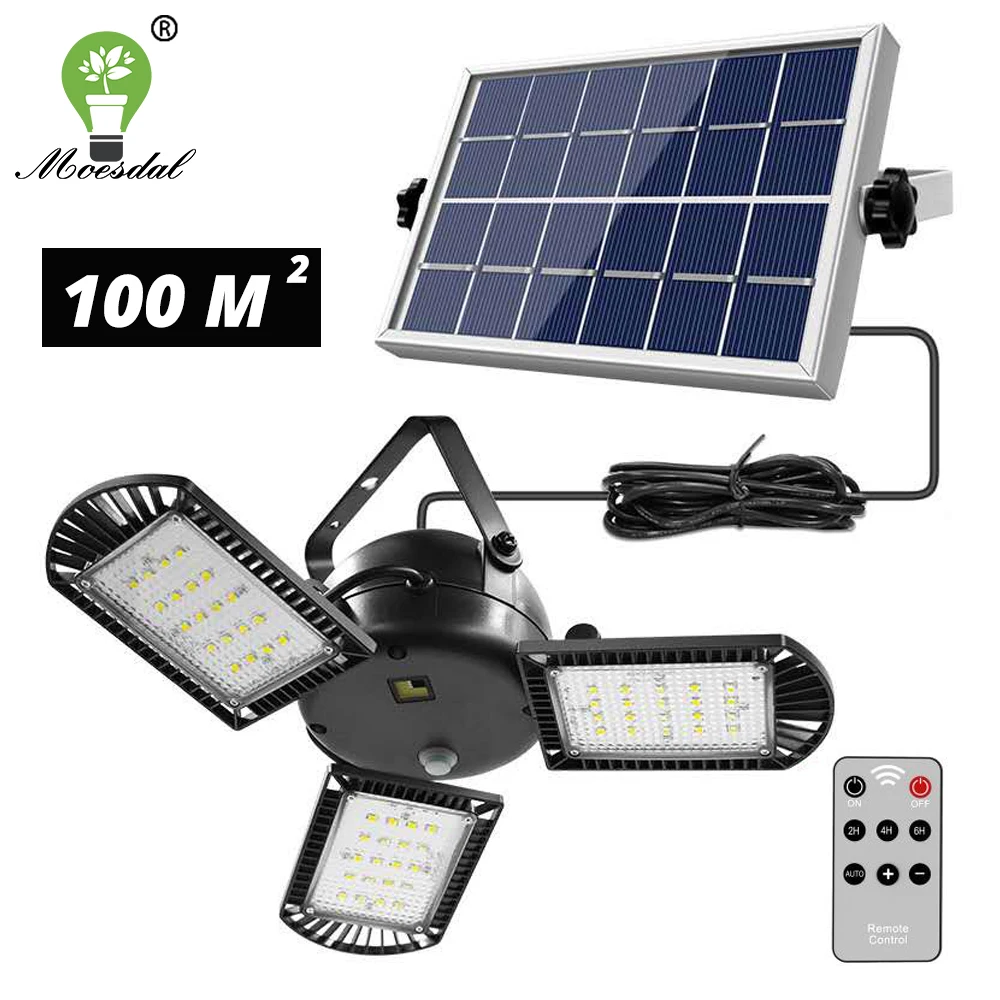 

3 Heads LED Solar Light Split Outdoor Lighting IP65 Waterproof with 5M Extension Cord Patio/Garden/Garage Lights