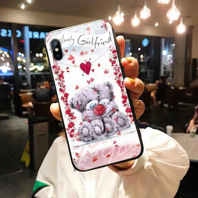 

Teddy bear Cute animal pattern luxury protective shell Phone Case for iPhone 11 12 pro XS MAX 8 7 6 6S Plus X 5S SE 2020 XR