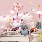 Пользовательские 3D обои мультфильм замок Радуга воздушный шар бабочка росписи детская комната фон стены Papel де Parede 3 D