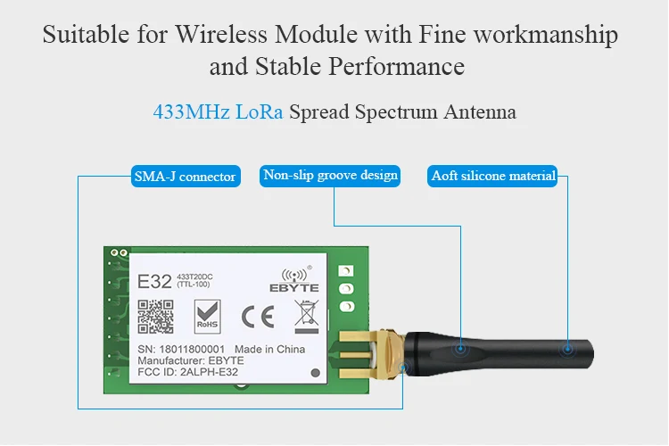 433 МГц Lora антенна Мини Мягкая рация всенаправленная антенна SMA антенна для беспроводного модуля DTU антенна TX433-JZR-6