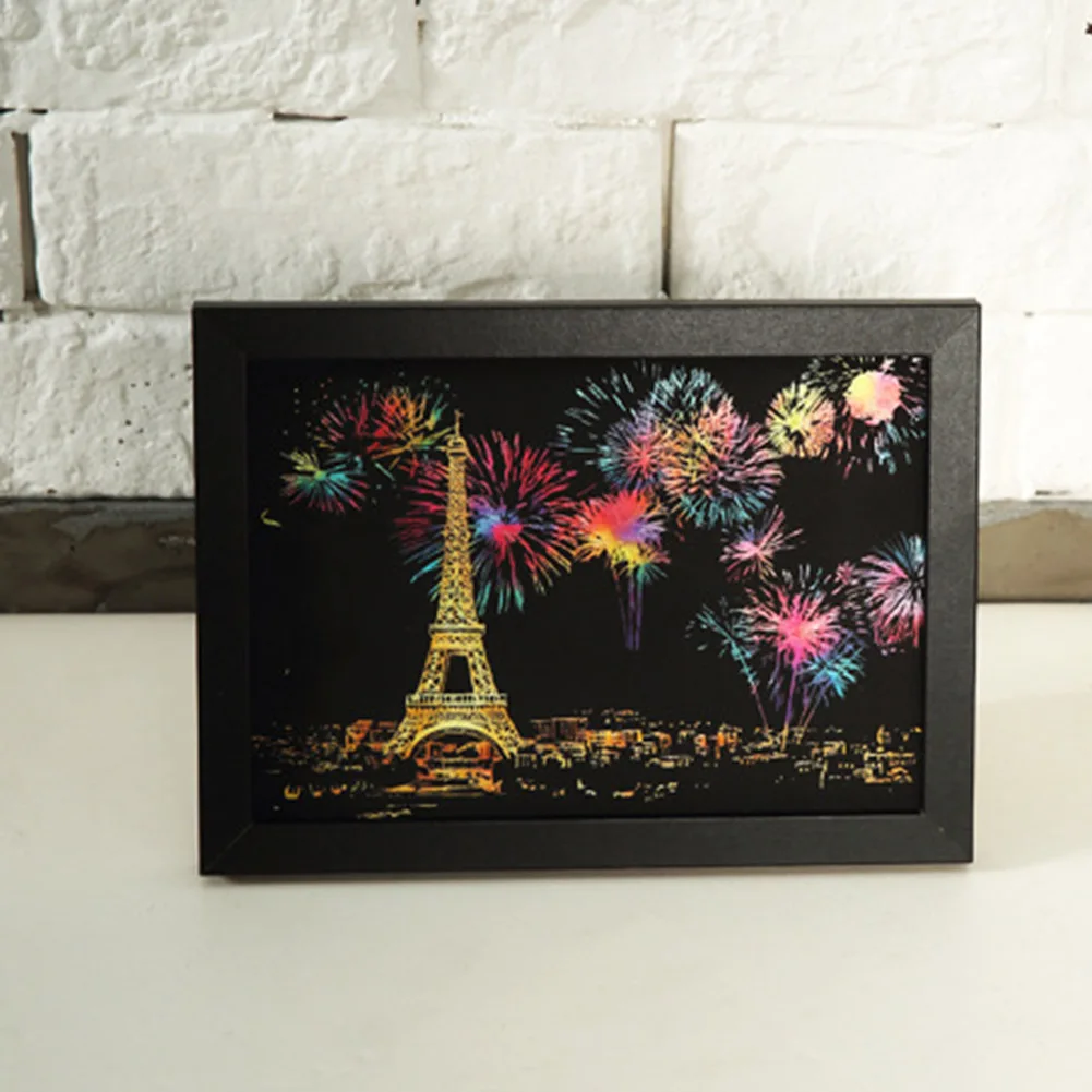 4 шт здания цветок девочка Магия царапины Искусство Живопись доска для рисования