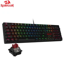 Redragon K582 SURARA RGB LED Backlit Mechanical Gaming Keyboard with 104 Keys-Linear and Quiet-Red Switches