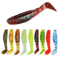 15pcsbag 4sections t tail worm soft fishing lure bass fishing bait pesca soft lure rubber silicone bait gel multi colors choice