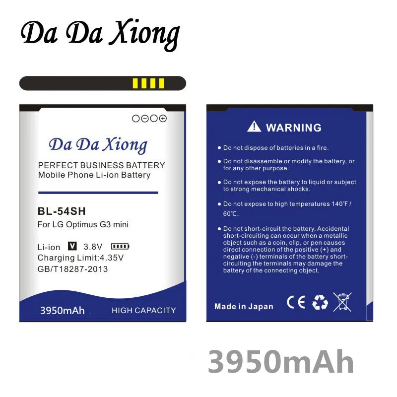 Аккумулятор Da Xiong 3950 мА/ч, BL-54SH Батарея для LG Optimus G3 мини G2 D725 D722 D728 D729 F300 L80 F7 F260 D373 US780 P698 F320 g3s мини