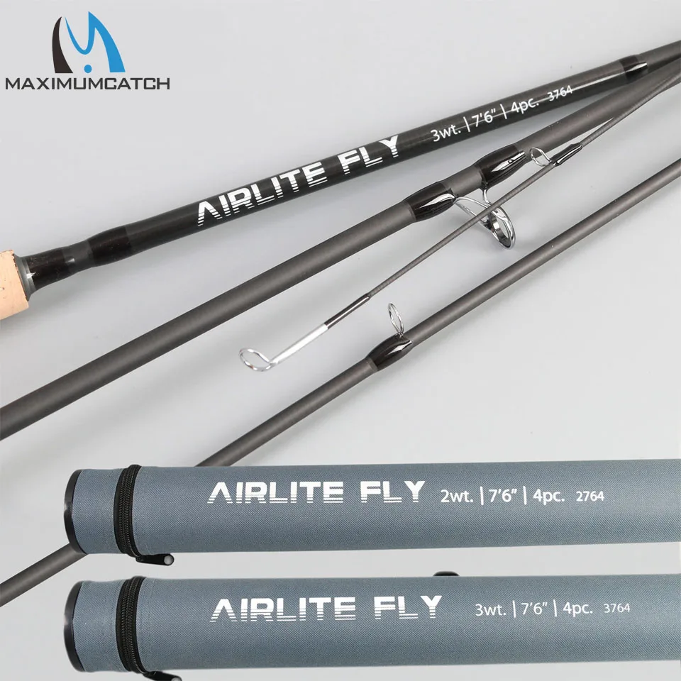 Maximumcatch супер светильник 2WT Airlite 7'6'' удочка для ловли нахлыстом графитовая Удочка из углеродного волокна с трубкой Cordura