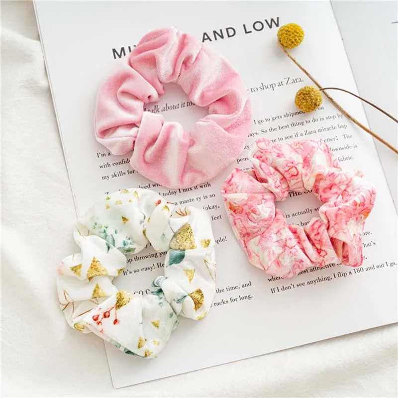 

3Pcs Vintage Scrunchie Velvet Leopard Scrunchies Set Elastic Hair Bands Fashion Headband Ponytail Ties Rope Hair Accessories