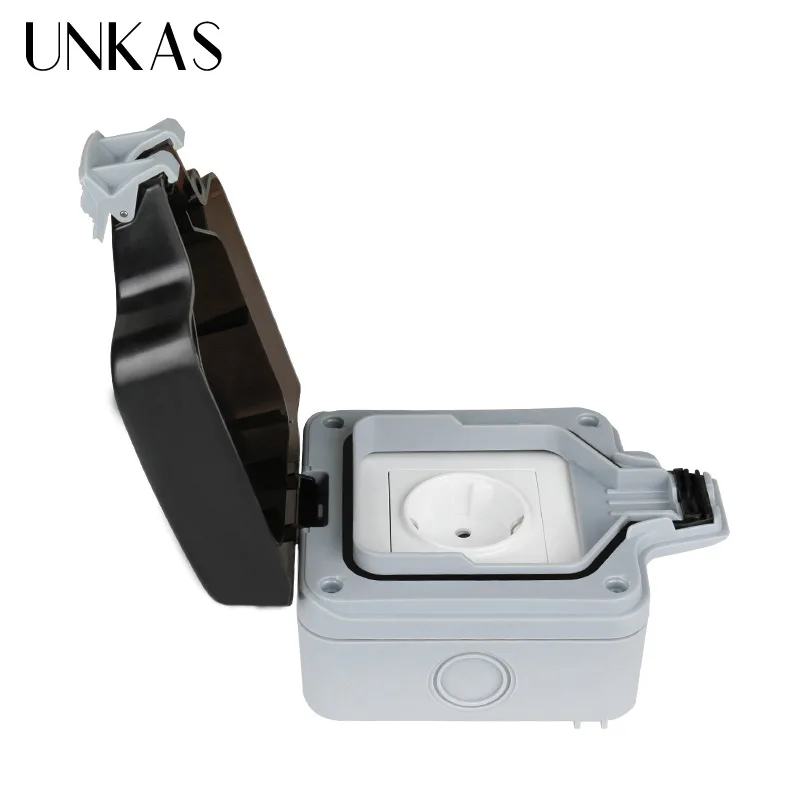 UNKAS Европейская стандартная электрическая розетка с заземлением переменного