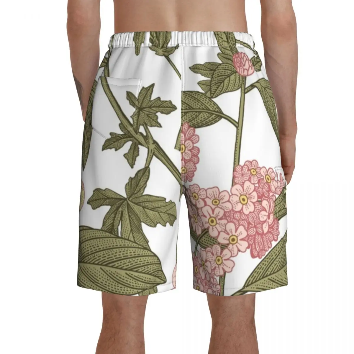 

Hibiscus Board Shorts Polyester Swimming Trunks Beach Funny Men Swim Trunks