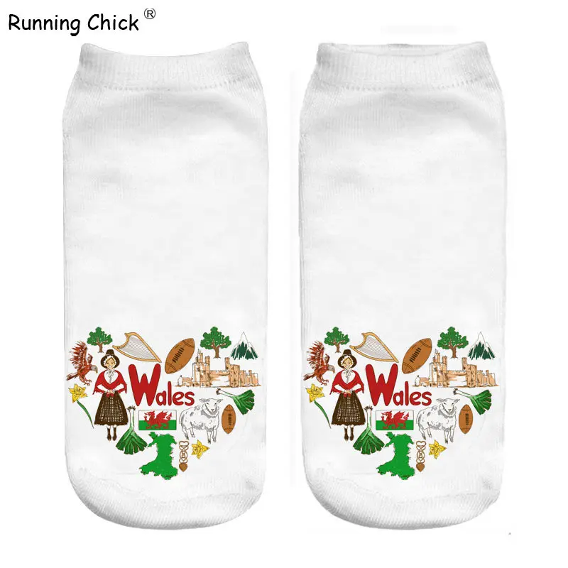 Носки Бег цыпленок Уэльс Любовь 3d принт дропшиппинг оптовая