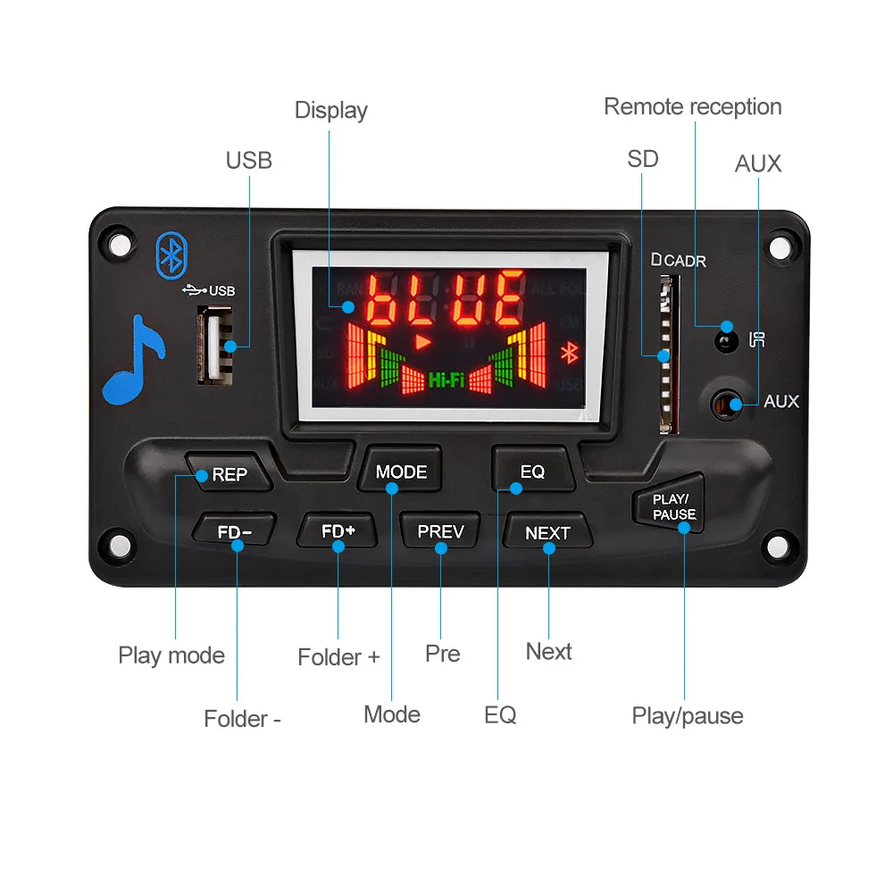 AOSHIKE Bluetooth без потерь обезьяна декодер Регулировка эквалайзера FM спектр дисплей Bluetooth аудио FM многофункциональная MP3 доска с приложением
