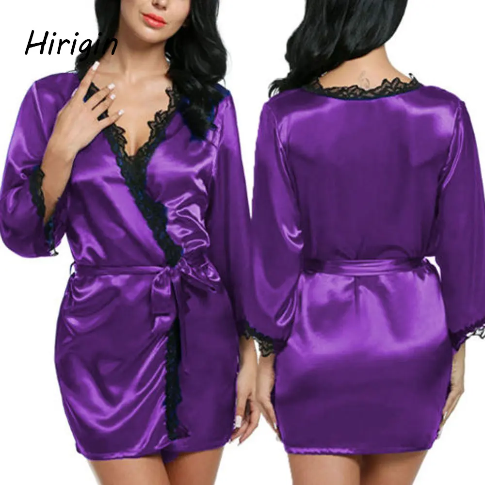 Женские сексуальные шелковые ночнушки атласные мини халат для невесты и