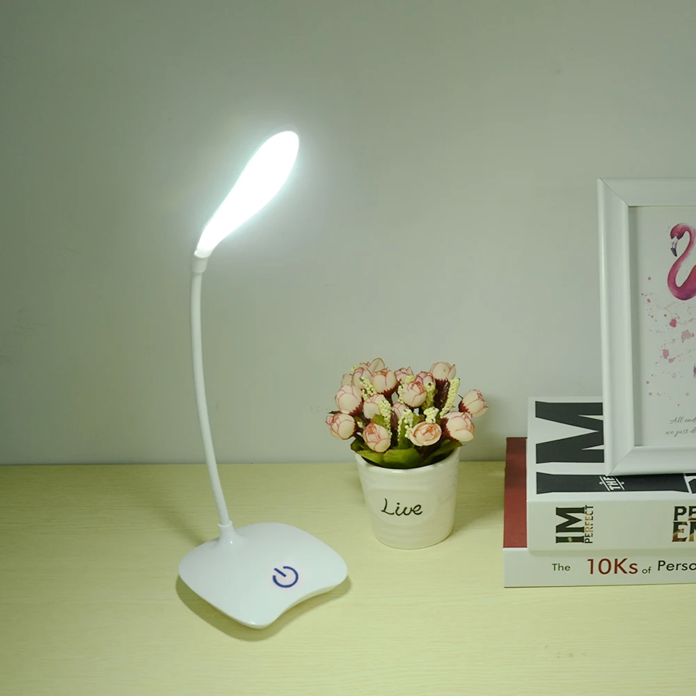 LED лампа настольная 18 светодиодный Перезаряжаемый USB, настольный светильник современный сенсорный переключатель, 3 режима, диммер, светильник для чтения и учебы, настольная лампа для спальни