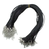 10pcs 1 5mm black multicolor leather cord adjustable chains braided 45cm rope for diy necklace bracelet jewelry making findings