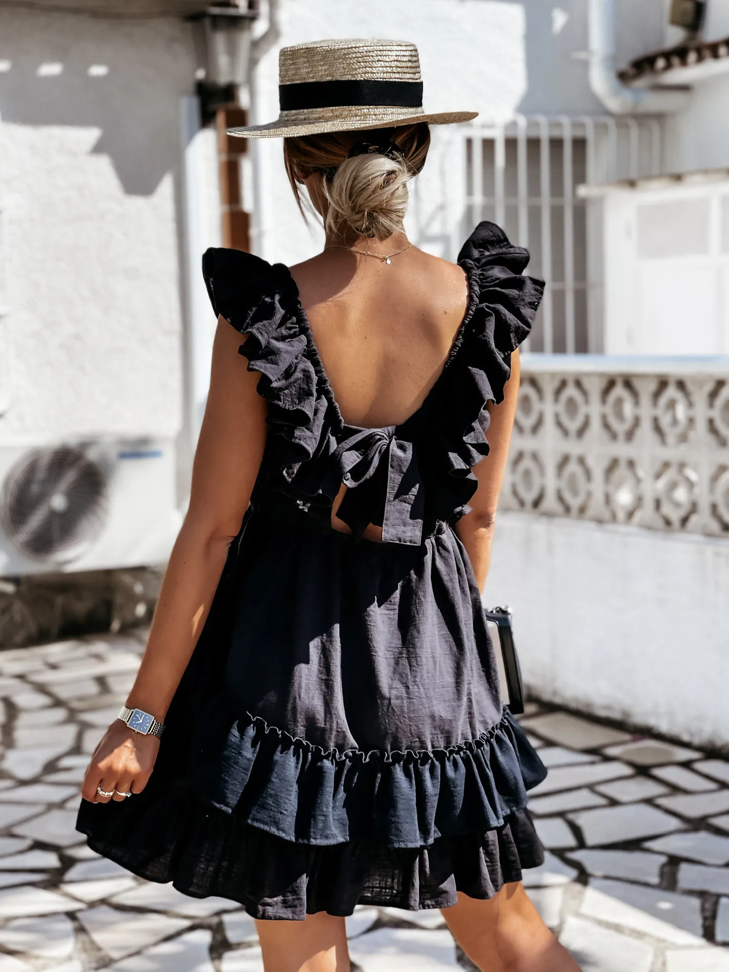 

2021 summer new solid color skirt lotus stitching sleeveless waist dress maxi dresses for women summer 2021 cheap