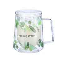 new high quality hot selling creative transparent glass double layer coffee cup nordic style fashion mug