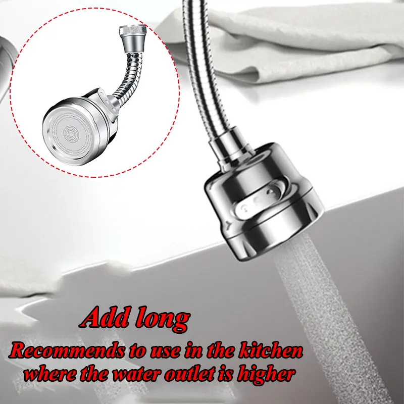 

Swivel Kitchen Sink Faucet Aerator Solid Copper High-Pressure Faucet Spray Head Leak-Proof Super Nozzle Filter Adapter Bubbler