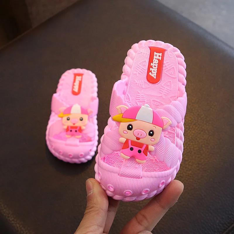 Детские летние туфли с дырками Нескользящие Мультяшные пещера дышащие для