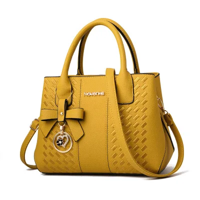 Women's Fashion Designer Tote Luxury Brand Leather Handbag Female Messenger Bag Solid Casual Ladies Crossbody bags Large - Цвет: Yellow