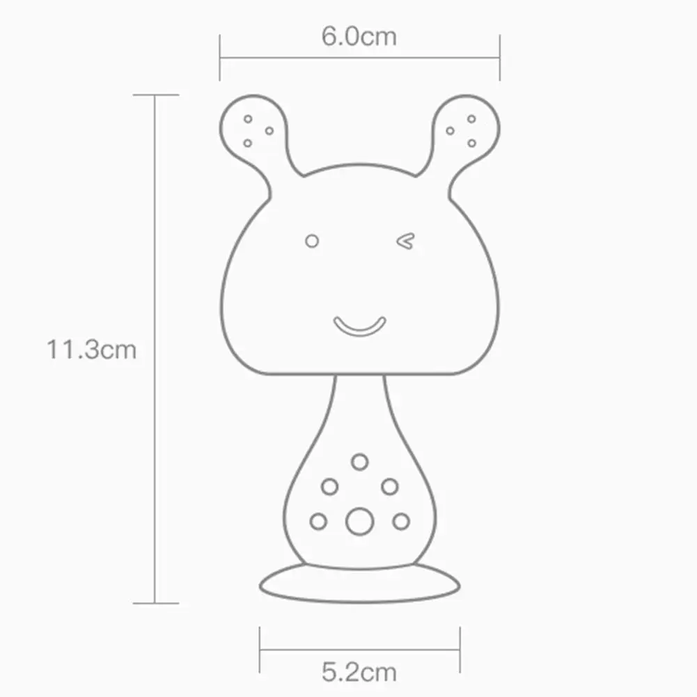 

Baby Teether Candy Color Mushroom Baby Hand Grip Silicone Teether Infant Fruit Chewing Toy Dental Care