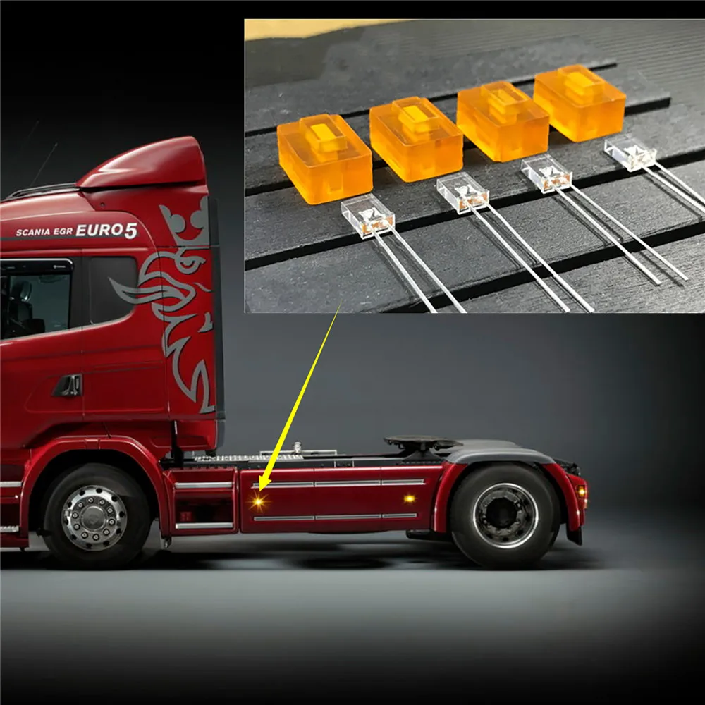 Светильник ковая фара Светодиодный Боковой габаритный фонарь для 1/14 Tamiya Scania R470