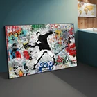 Поп-стрит Бэнкси Граффити Художественная Картина на холсте настенные художественные плакаты принты настенные картины для гостиной спальни домашний декор
