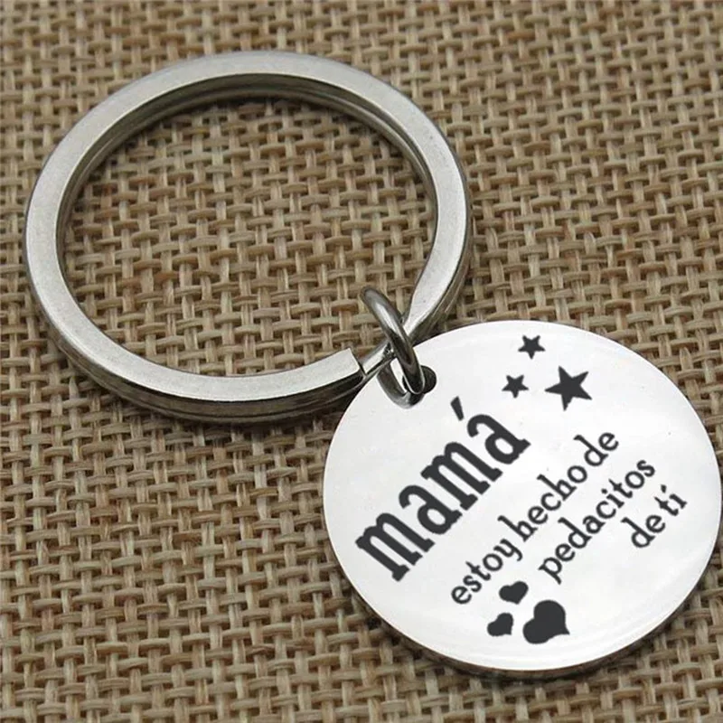

Spainsh Keychain Cute Stainless Steel Keychain Charm Family Gift Mother's Day Thanksgiving Day Gift