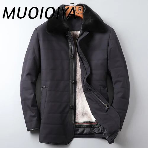 

Парка мужская с подкладкой из натурального меха норки, повседневная Шуба с воротником из меха норки, Gxy851, зима 2022