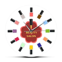 12 colorful nail polish beauty salon wall clock with manicure pedicure nail wall art nail salon studio decor technician gift