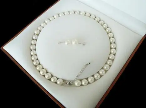 Ожерелье с жемчугом Akoya женское, красивое ювелирное изделие с морским и белым жемчугом 10 мм, Комплект сережек 18 дюймов, бисер с кубическим цирконием, благородные украшения для женщин