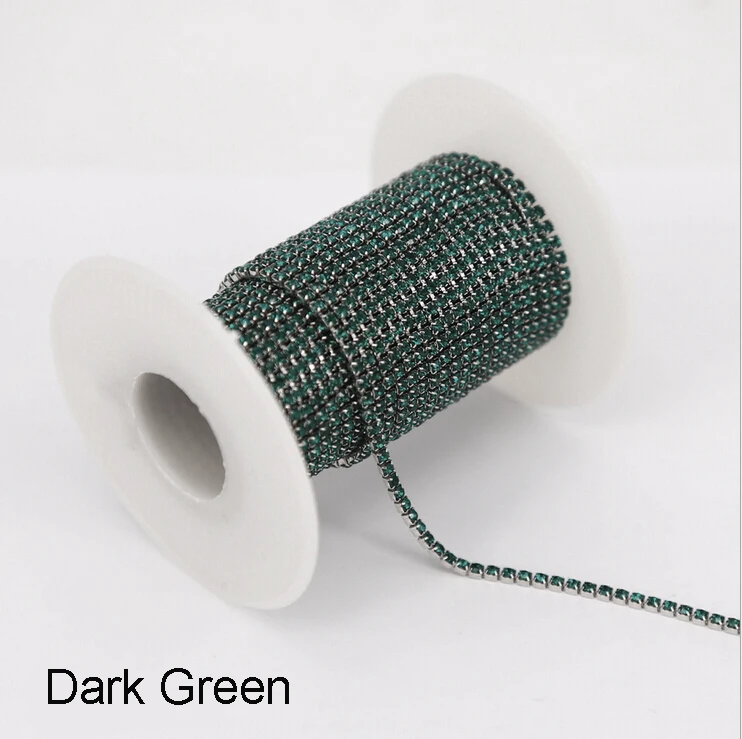 

Стразы Feilang, 2 ярдов/партия, темно-зеленые стразы, цепочка 1,5/2/2.5/2.8/3 мм для украшения для самодельного изготовления