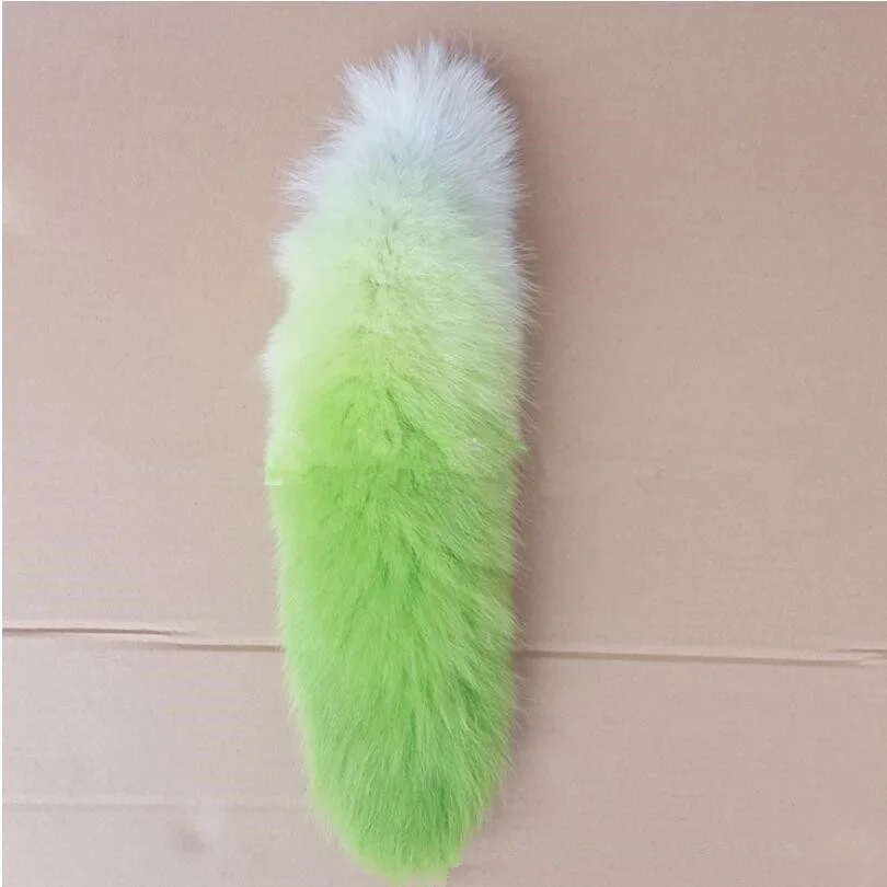 Из натурального меха серебристой лисы хвост модные длинные разноцветные ремень