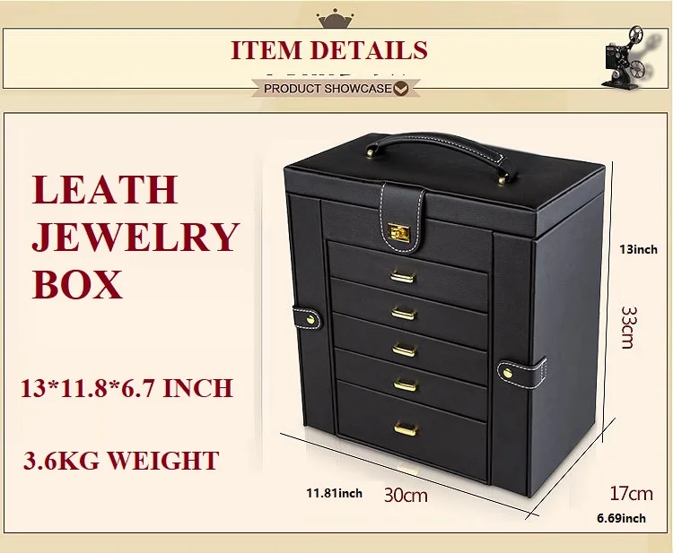 Искусственная кожа Многофункциональная шкатулка Коробка для хранения ювелирных