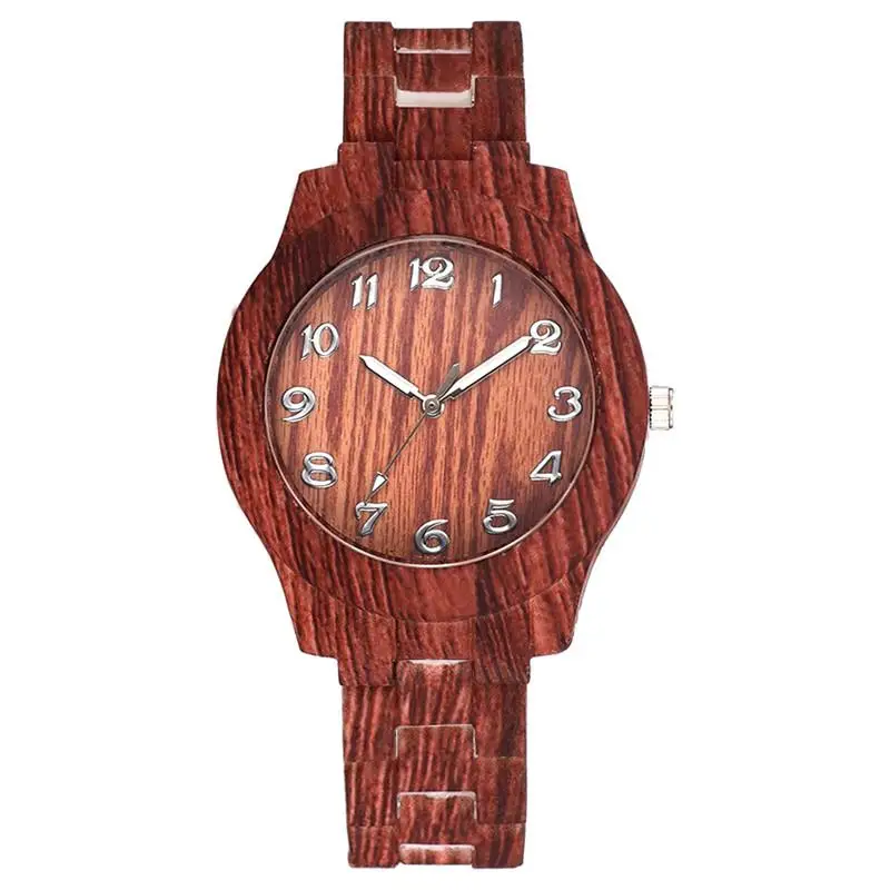 

Reloj de madera de para mujer, accesorio de marca de moda, de lujo, de cuero Vintage, cuarzo, Color madera, sencillo, oferta