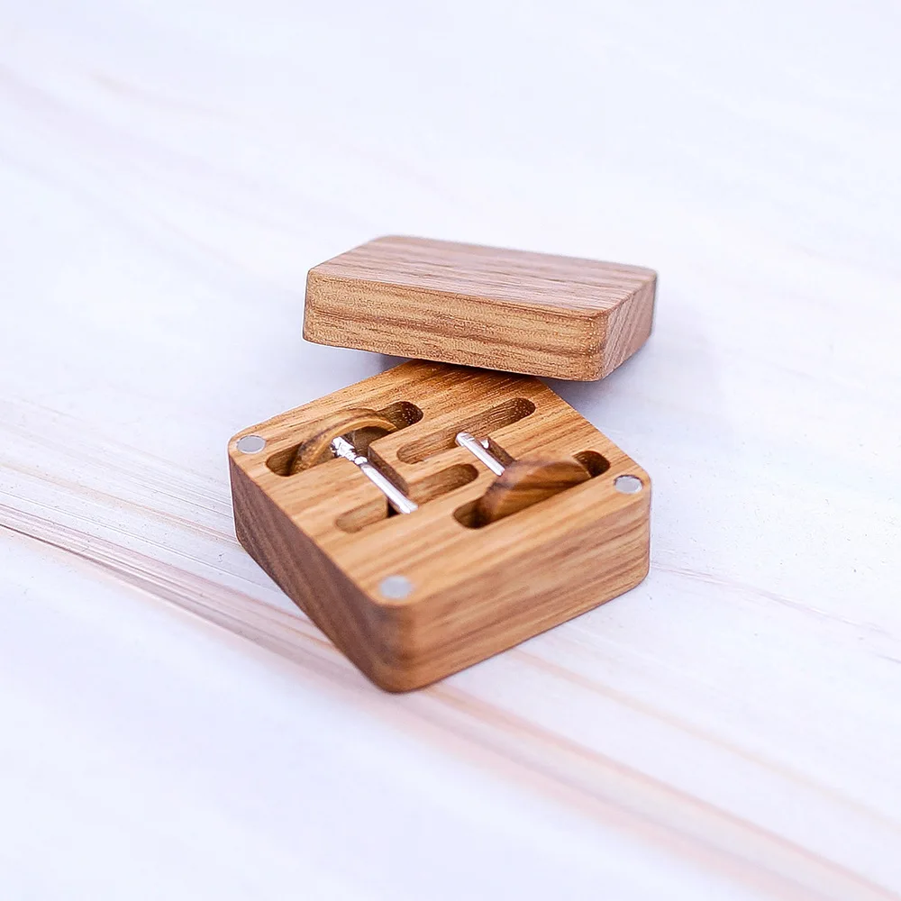 

Kaibote CTB-TX011 Round Wooden Quality French Suits Cufflinks with Wood Magnetic Cap Gift Box Fashion Men's Shirts Sleeve Nails