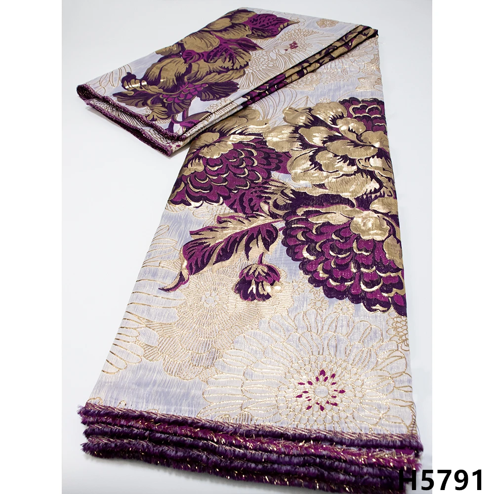

2021 Latest French Jacquard Fabric High Quality Brocade Lace Unique African Gilding Lace Fabric For Nigeria Wedding Party HJ5791