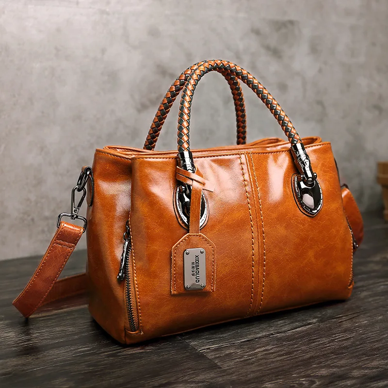 

OCEHNUU Retro Designer Purses And Handbags Women Leather Shoulder Bag High Quality Ladies Crossbody Messenger Bags Female Zipper