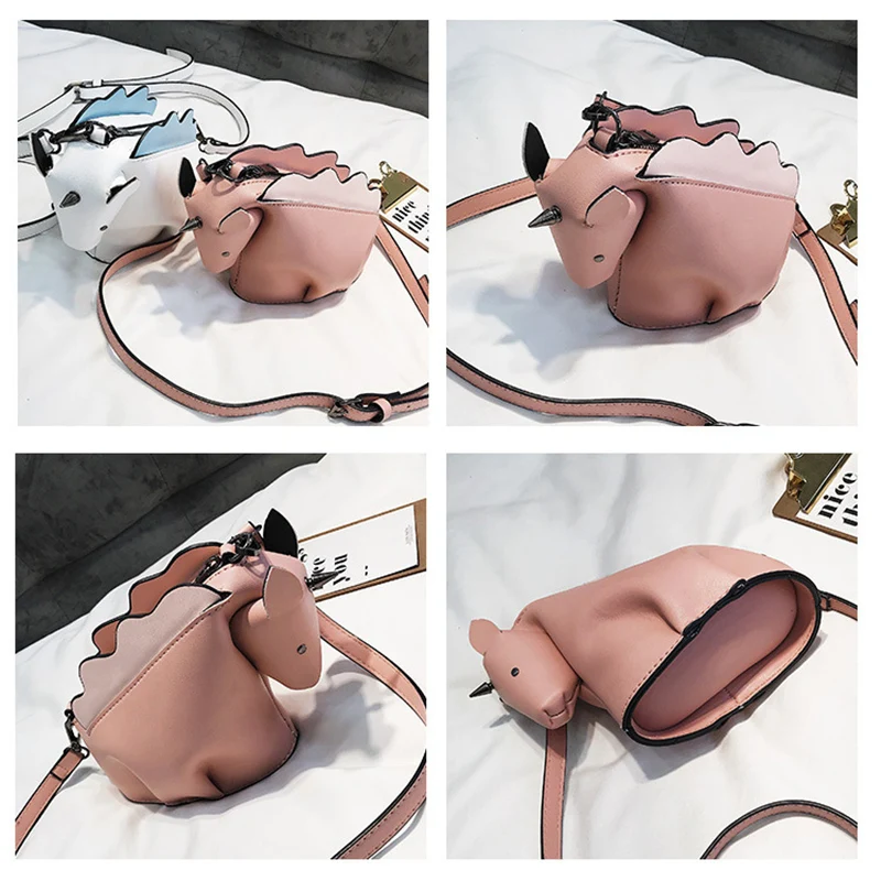 

Fun Personality Unicorn Dinosaur Design Pu Leather Women Shoulder Bag Tote Crossbody Messenger Bags Flap Fashion New Purse Bolsa