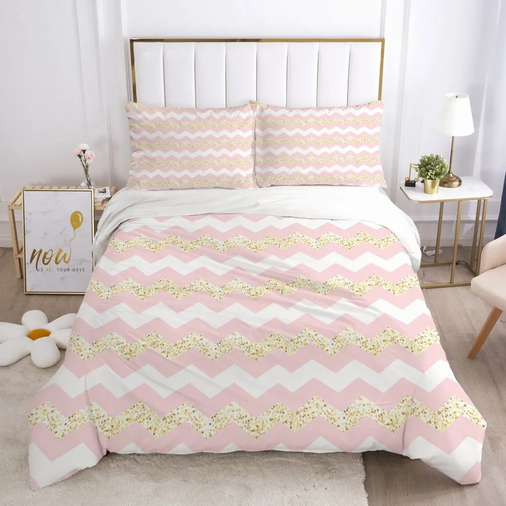 

3D Duvet Cover Set Concise Style Bedding Sets Quilt Covers Pillow Cases Full Double Single Size Printing Design Bedding Sets