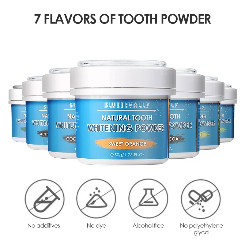 Sweetvally 50 г Отбеливание зубов порошок активированный кокосовый уголь натуральный