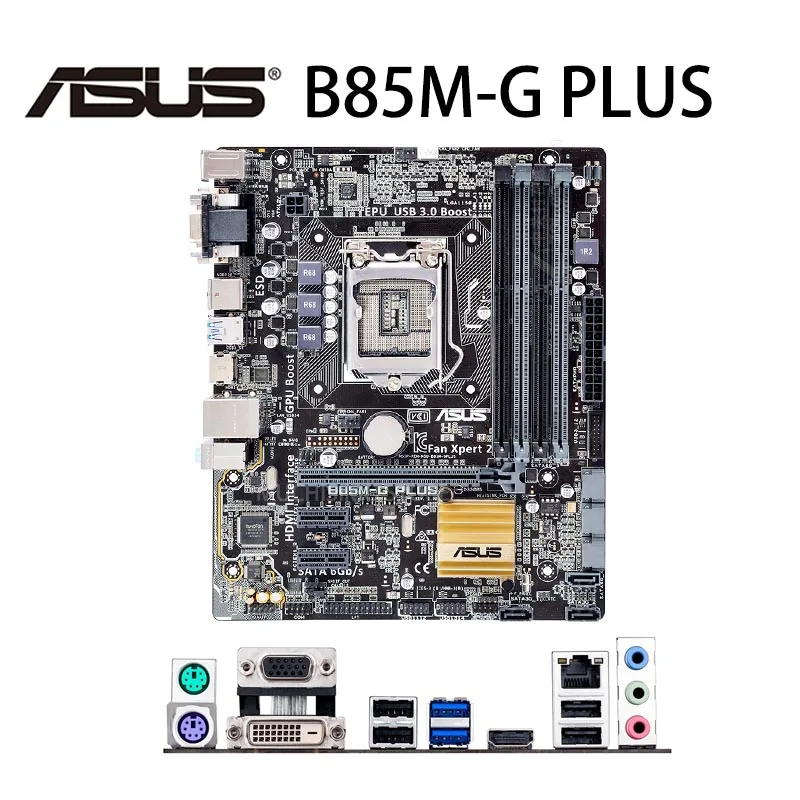 Bestellen LGA 1150 ASUS B85M-G PLUS Motherboard + CPU Intel Core I5 4590 Motherboard Set DDR3 HDMI-kompatibel B85 Placa-Mãe 1150 3,3 GHz