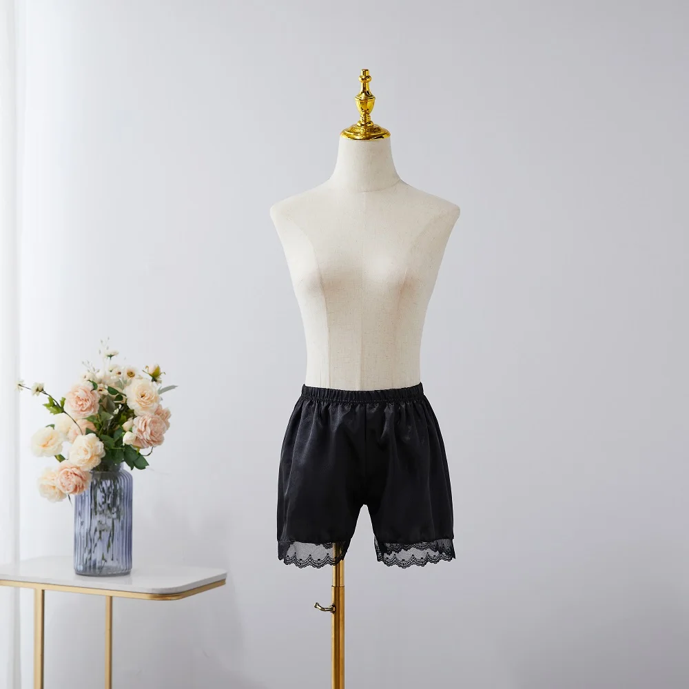 

Летние женские короткие Безопасные Брюки, сексуальные черные свободные с кружевной отделкой, крутые удобные нижние брюки